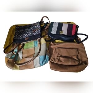 Multicolor Patchwork Tote and Crossbody Bag Set